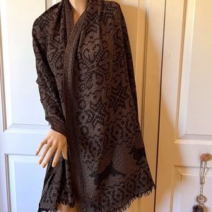 Cute Comfy Winter Shawl Scarf Fair Isle